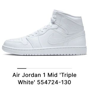 Jordan 1 mid triple white